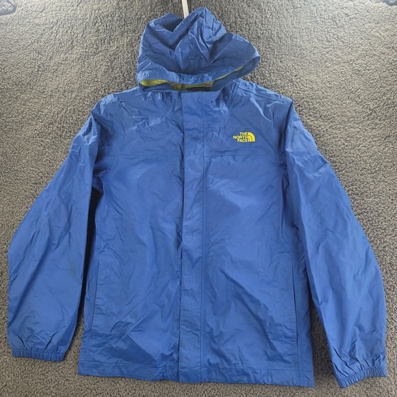 The North Face Other - The North Face Hyvent Jacket Blue Lime Green Boys Large Hoodie Full‎ Zip Pockets